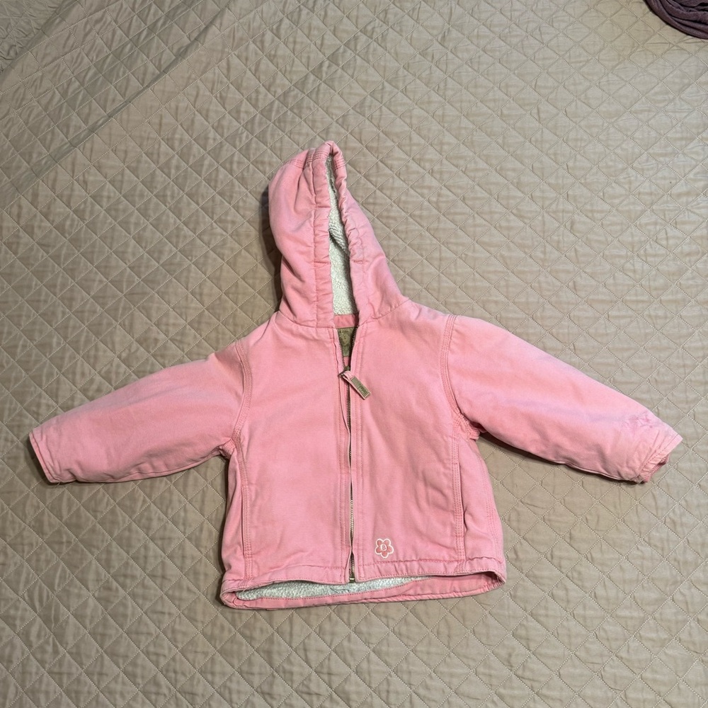 Berne Girls Pink Sherpa Lined Duck Hooded Jacket